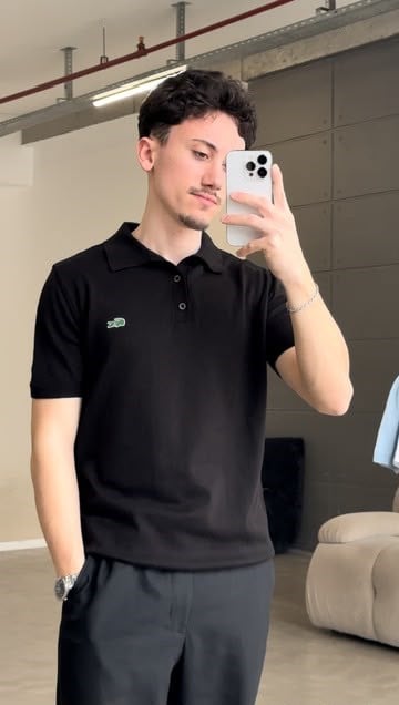 Lacoste Polo Yaka Siyah