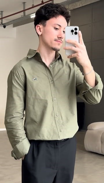 Lacoste Regular Fİt Gömlek Yeşil