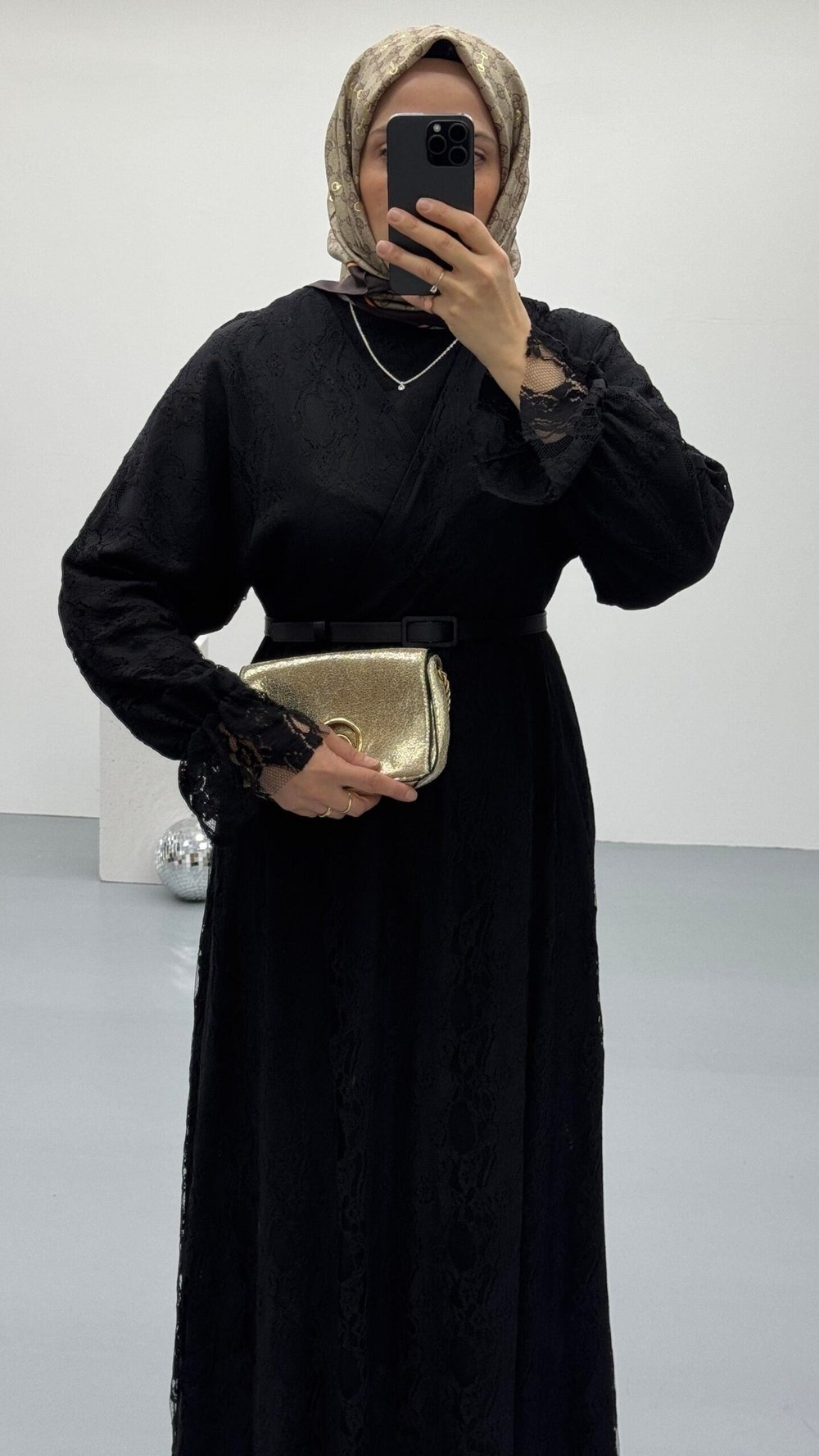 Dantel Elbise | Siyah
