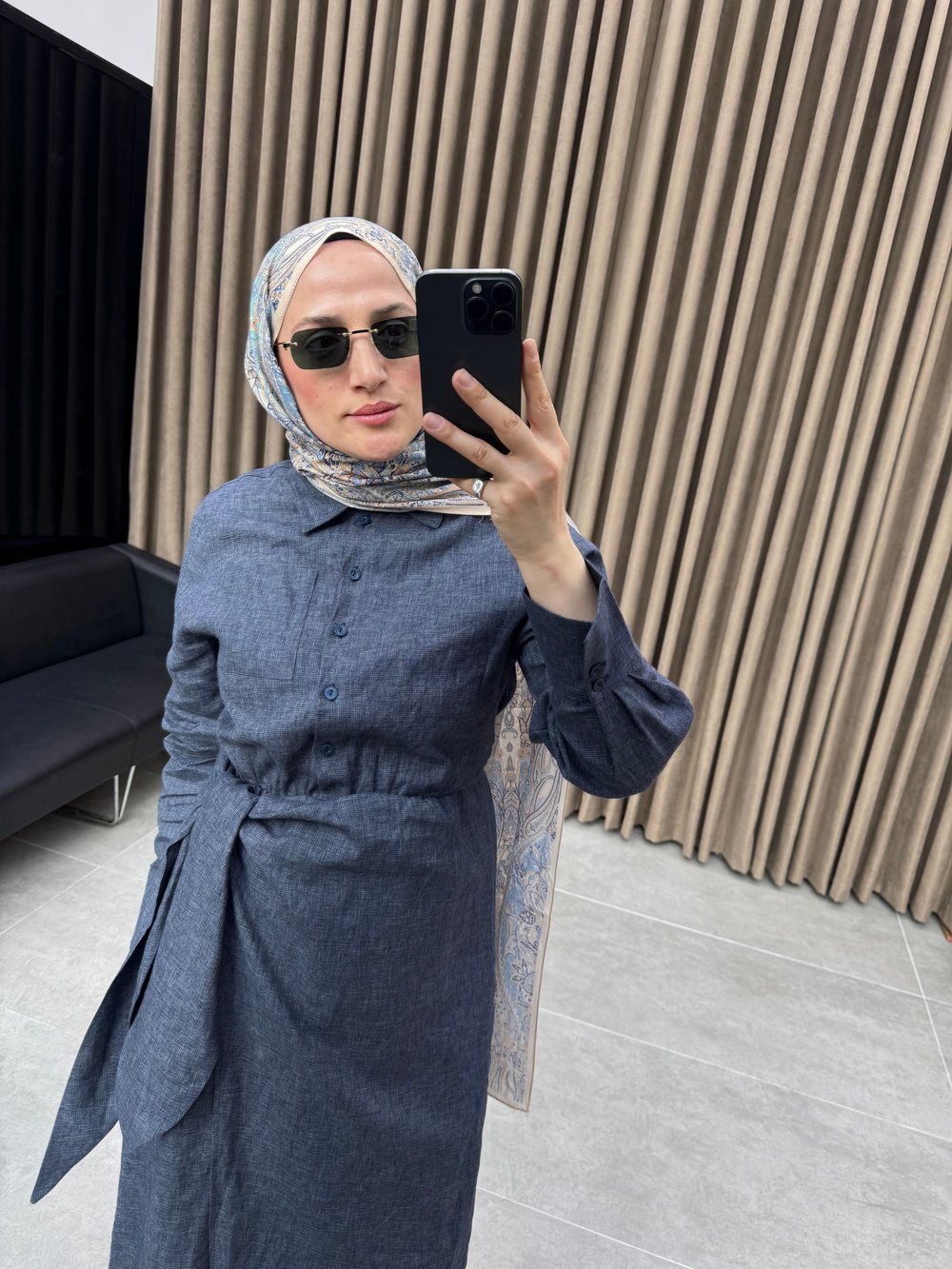 Kroveze  Bağlamalı Elbise / Lacivert