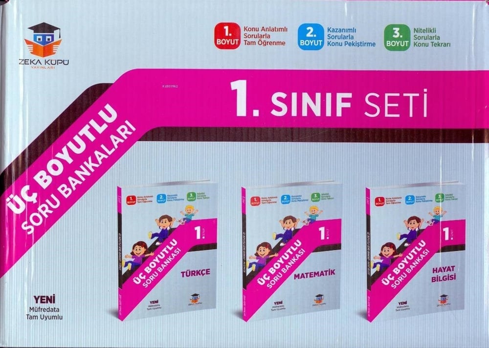 1. Sınıf Tüm Dersler Üç Boyutlu Soru Bankası Seti 3 Kitap