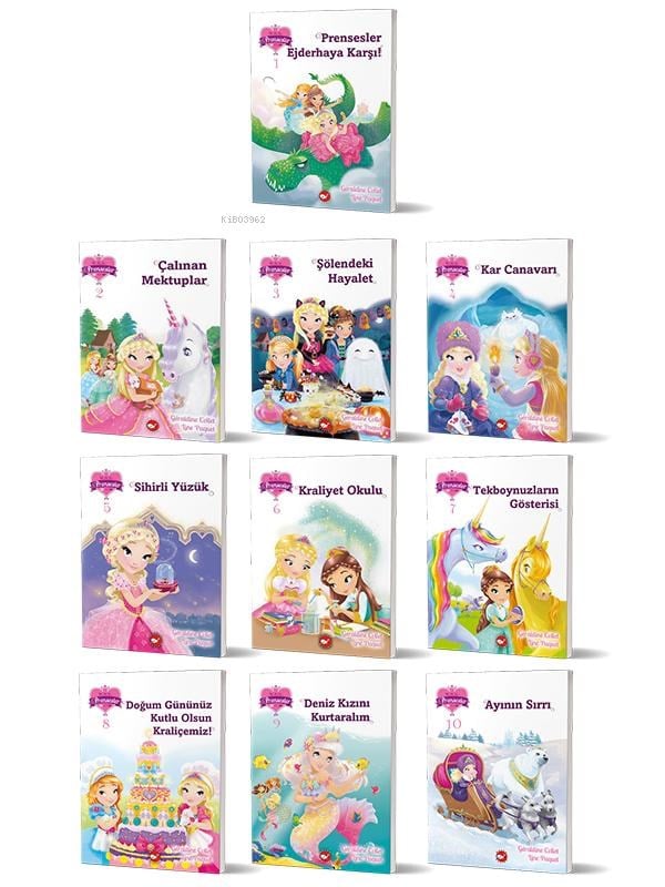 1-2-3 Prensesler Seti - (10 Kitap) -  (Bir İki Üç Prensesler 1 Ayının Sırrı)