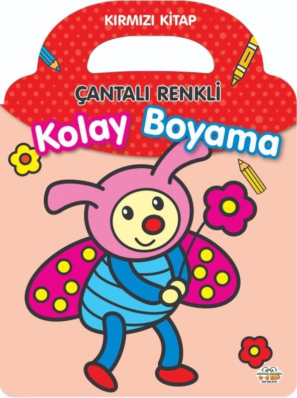 Çantalı Renkli Kolay Boyama Kitap -Kırmızı Kitap