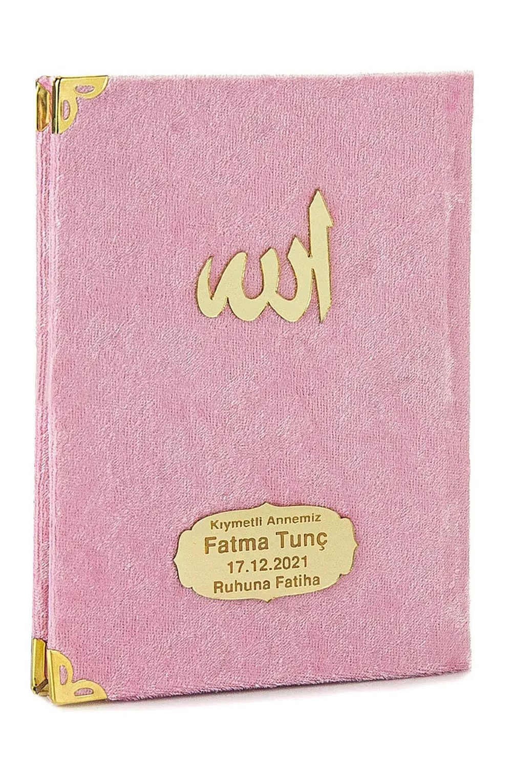 Ekonomik Kadife Kaplı Yasin Kitabı - 80 Sayfa - Pembe Renk