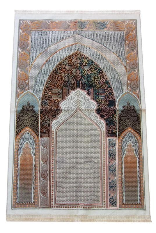 Geleneksel Desenli Hediyelik Halı Tipi Dokuma Seccade Kahverengi