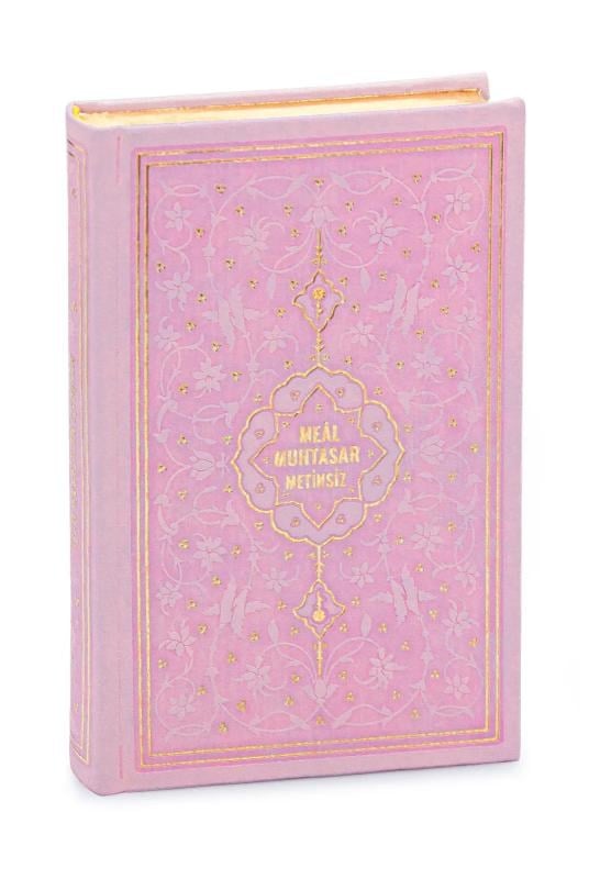 Hafız Boy Termo Deri Kapak Metinsiz Muhtasar Mealli Kuranı Kerim Pembe
