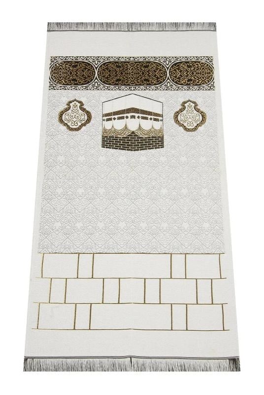 Kabe Desenli Şönil Seccade - Beyaz