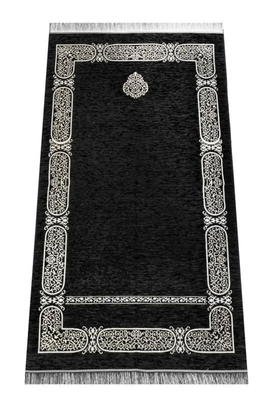 Kabe Desenli Şönil Seccade - Siyah Renk