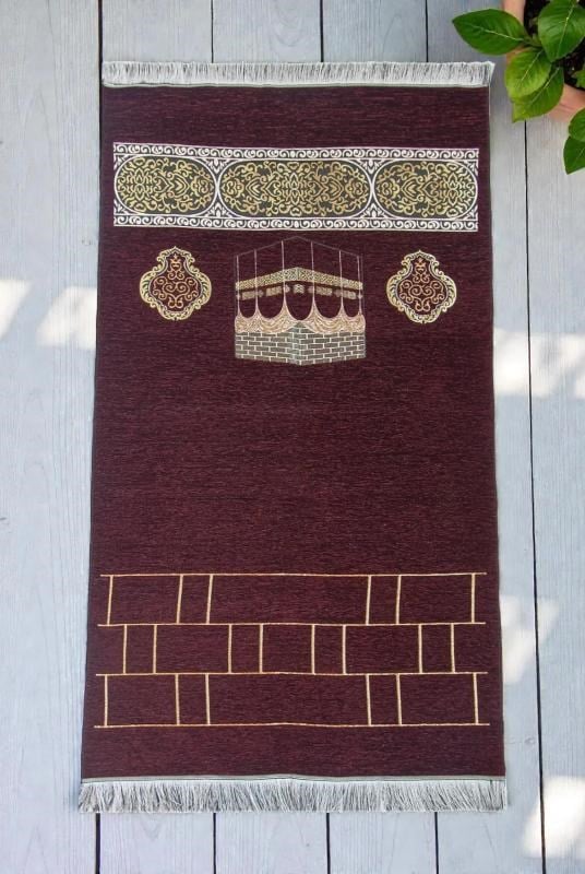 Kabe Motifli Şönil Seccade - Bordo