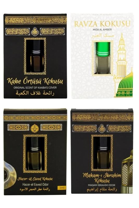 Kabe Örtüsü Kokusu Medine Ravza Kokusu Hacerül Esved Kokusu ve Makamı İbrahim kokusu Alkolsüz Esans 3ml