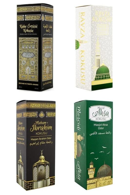 Kabe Örtüsü Kokusu Medine Ravza Kokusu Makamı İbrahim Kokusu Ve Mescidi Aksa Kokusu Sprey 400 Ml.