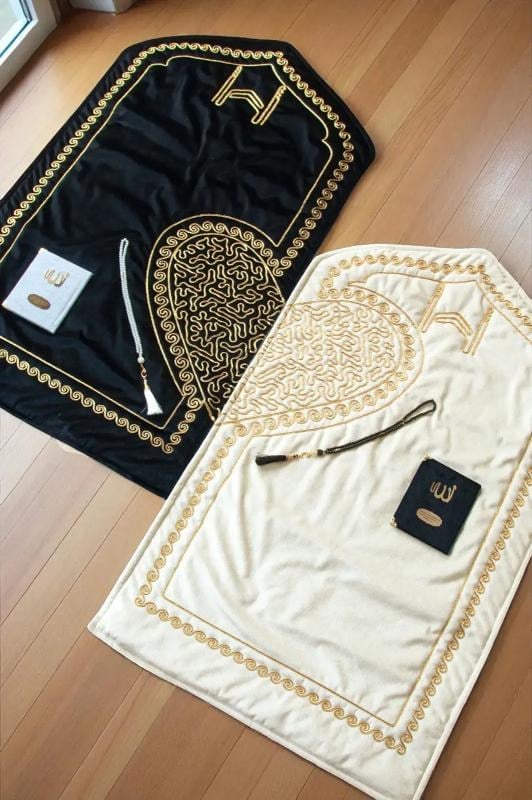 Kalpli Seccade Eşli Çift Seccadesi Hediyelik Gelin Damat Bohçası Seti