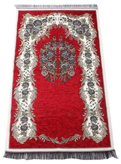 Lüks Gülce Şönil Seccade - 0260 - Bordo Renk