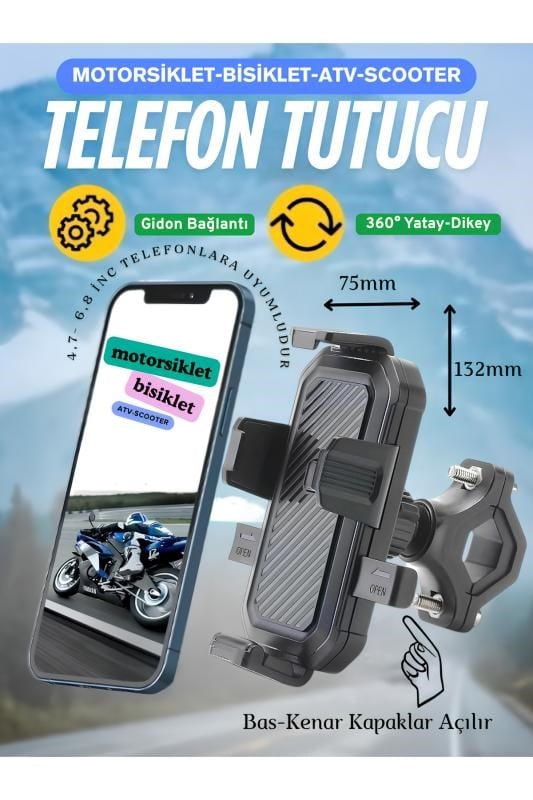 nextbuy Motorsiklet Ve Atv Motor Telefon Tutucu Gidon Bağlantılı Bisiklet Tutucu Telefon
