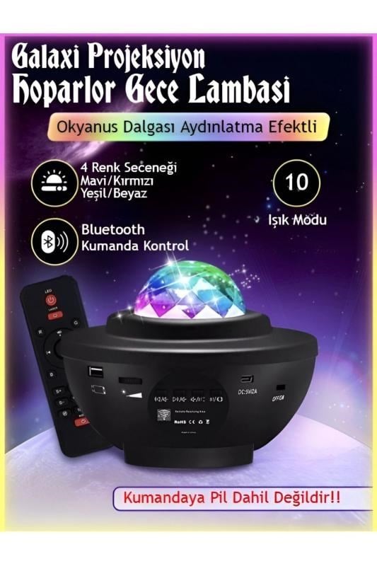 nextbuy Yıldızlı Projektör Tavan Bulutsu Galaxy Lazer Işıklı Disko Topu Bluetooth Hoparlör Parti Led Lambası