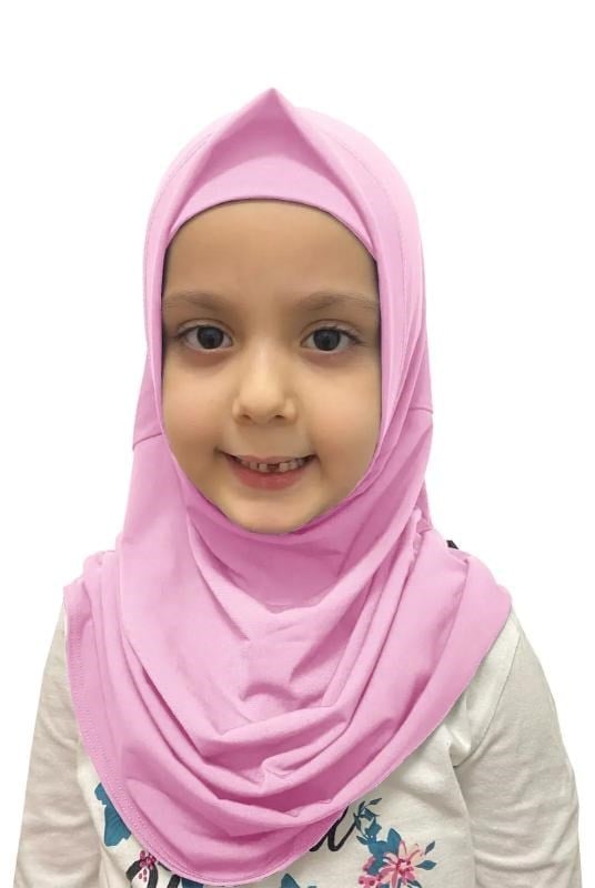 Pratik Hazır Geçmeli Çocuk Eşarbı Açık Pudra