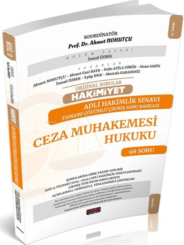 Savaş Yayınevi Orijinal Sorular Hakimiyet Adli Hakimlik Sınavı Ceza Muhakemesi Hukuku Çıkmış Soru Bankası