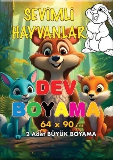 Sevimli Hayvanlar Dev Boyama 64 x 90 Cm 2 Adet Dev Boyama Posteri