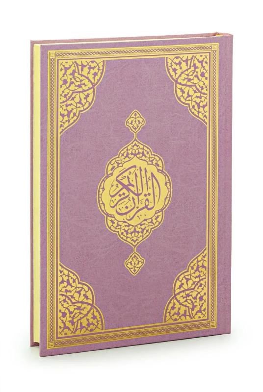 Sıvama Kapak Medine Hatlı Orta Boy Kuranı Kerim - Pembe