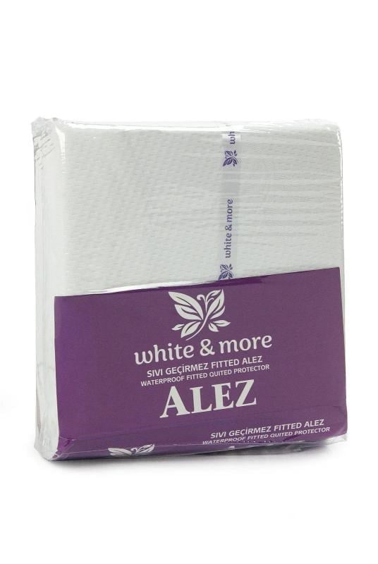 Sıvı Geçirmez Alez Çarşaf Pamuklu Lastikli Yatak Koruyucu - Beyaz - 120x200