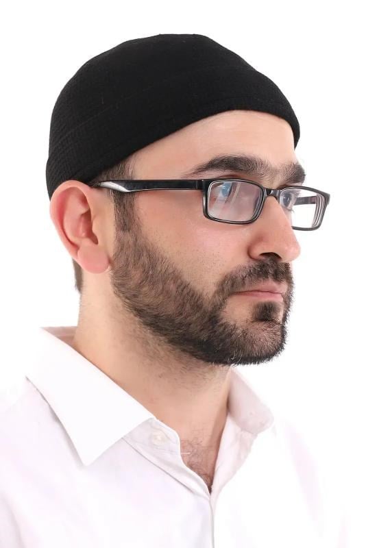 Siyah Katlamalı Sade Desen Kışlık Orlon Takke Şapka