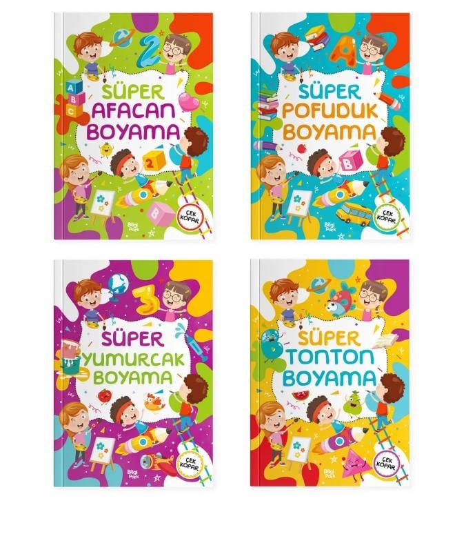 Süper Boyamalar - 4 Kitaplık Set