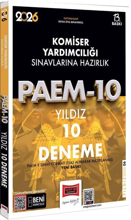 Yargı Yayınları 2026 PAEM Komiser Yardımcılığı Sınavlarına Hazırlık Yıldız 10 Deneme