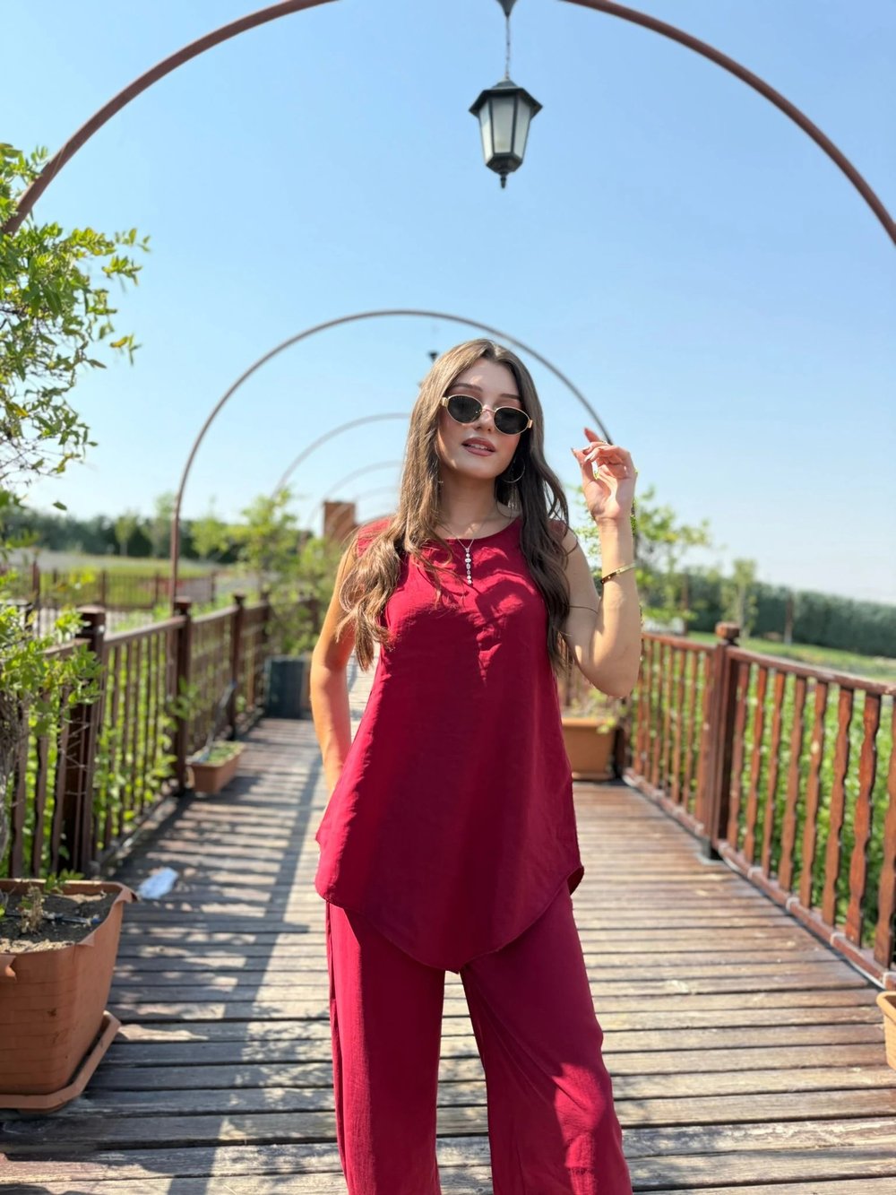 ASİMETRİK BLUZ PANTOLON TAKIM