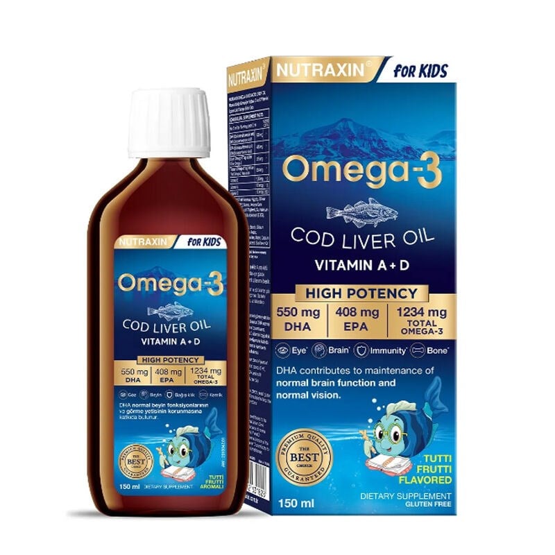Nutraxin For Kids Omega-3 Balık Yağı Takviye Edici Gıda 150 ml