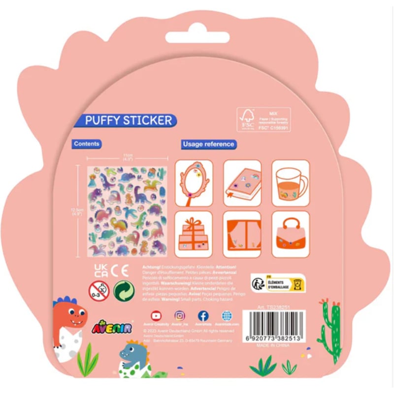 Avenir Kabartmalı Çıkartmalar - Dino