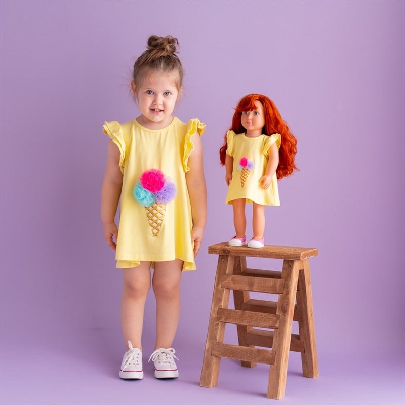 Bebeğim ve Ben Elbise - Sarı Ice Cream