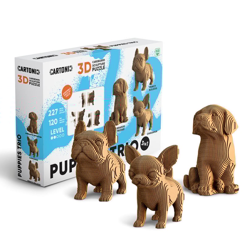 Cartonic 3D Puzzle - PUPPIES TRIO