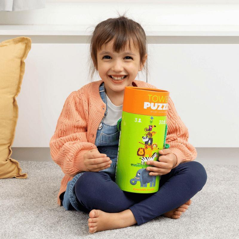 Crocodile Creek Dev Kule Puzzle - 30 Parça - Orman