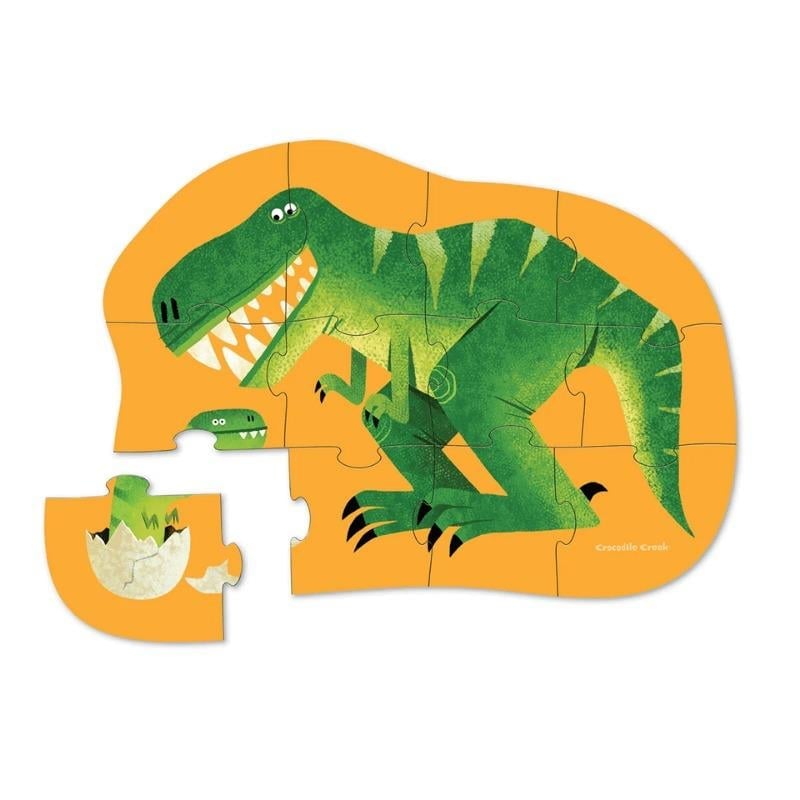 Crocodile Creek  Mini Puzzle - 12  Parça - Dinozor Ve Yavrusu