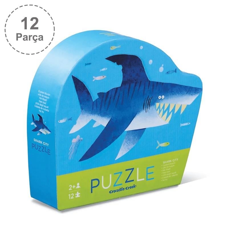 Crocodile Creek Mini Puzzle - 12 Parça - Köpekbalığı Şehri