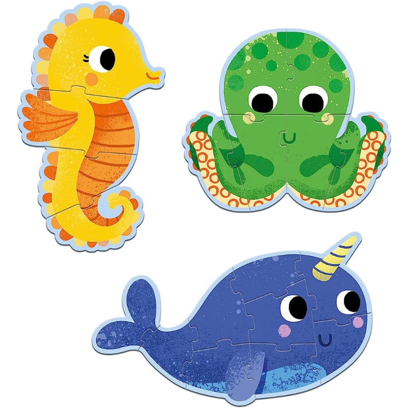 Djeco Dev Puzzle - Deniz Canlıları 4-6-9 Parça