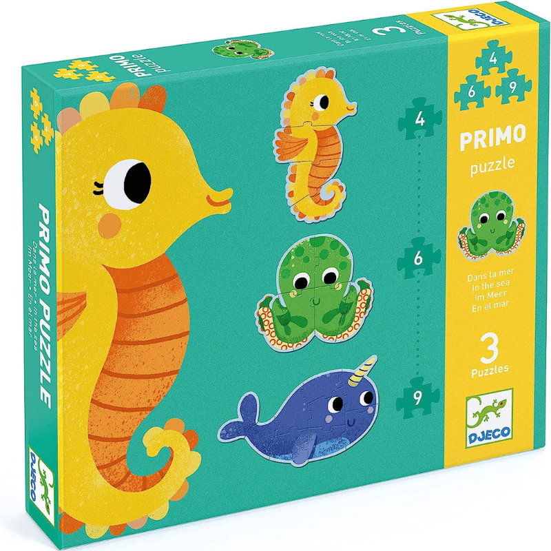 Djeco Dev Puzzle - Deniz Canlıları 4-6-9 Parça