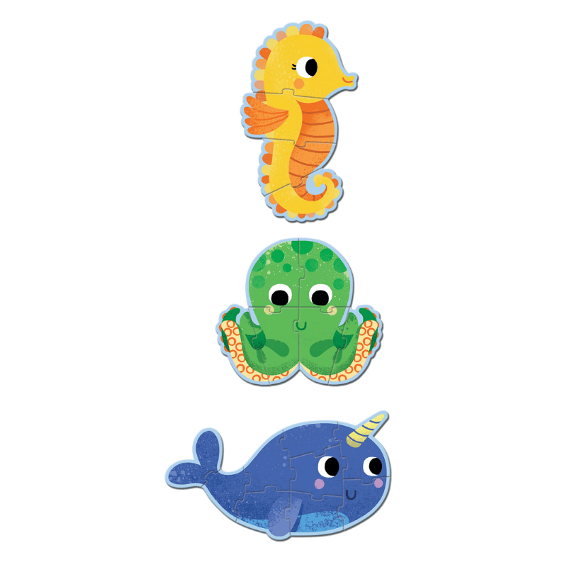 Djeco Dev Puzzle - Deniz Canlıları 4-6-9 Parça