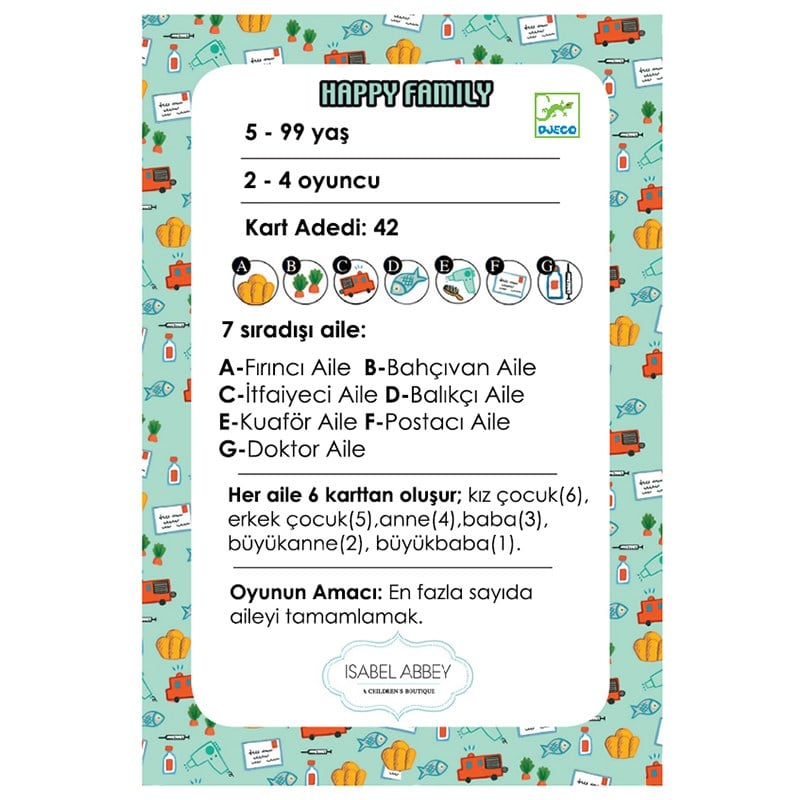 Djeco Kart Oyunları - Happy Family