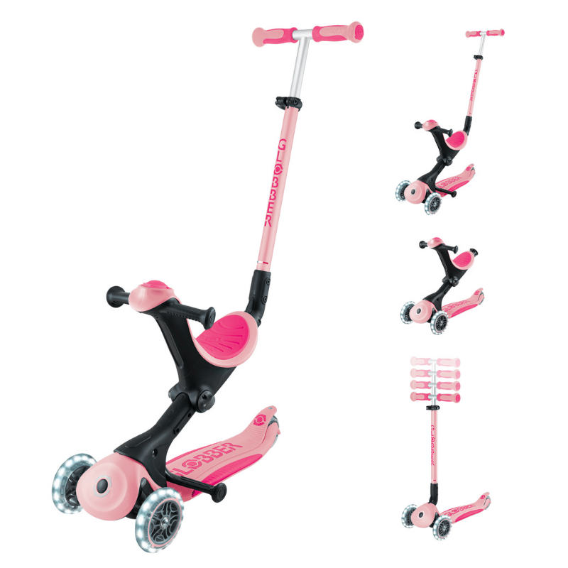 Globber Go Up Deluxe Işıklı Scooter - Pastel Pembe