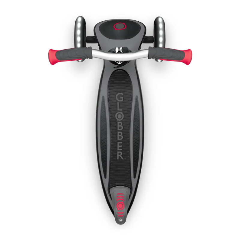 Globber Master Işıklı Katlanabilir Scooter - Siyah / Kırmızı