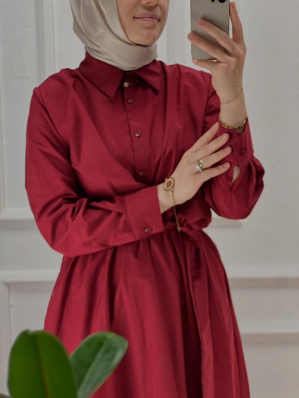 GÖZDE BAĞLAMALI ELBİSE BORDO