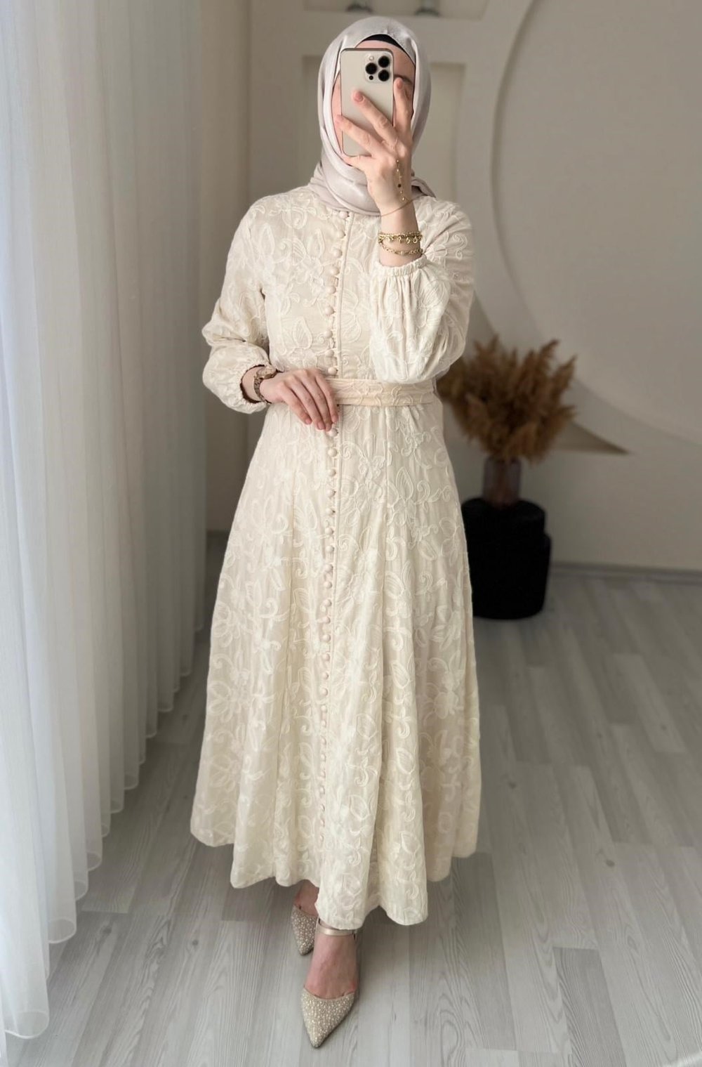 ZEHRA ELBİSE  KREM