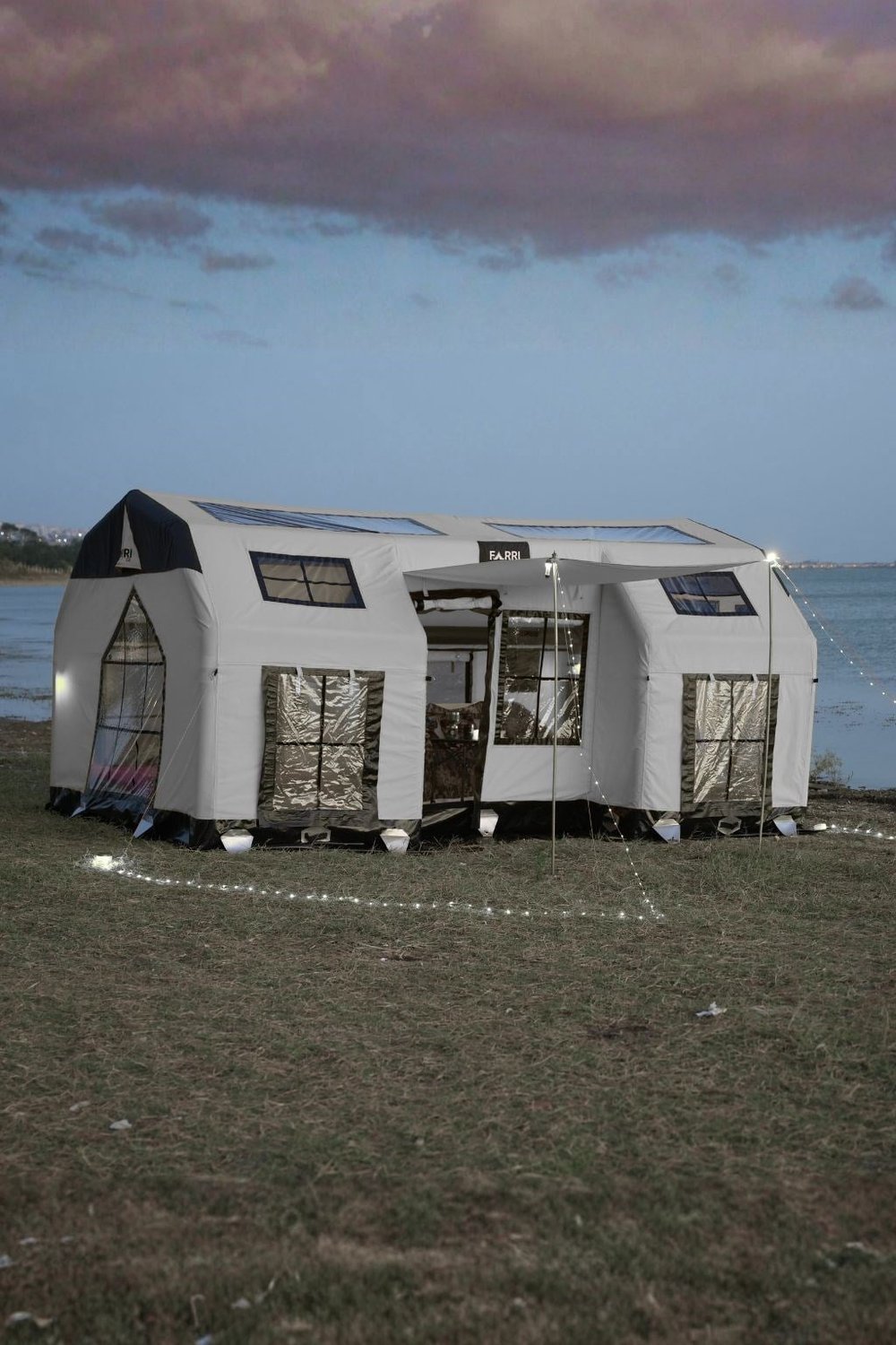 Space Capsule Şişme Çadır 16 m² | 12-14 Kişilik | 5 Mevsim | Gri