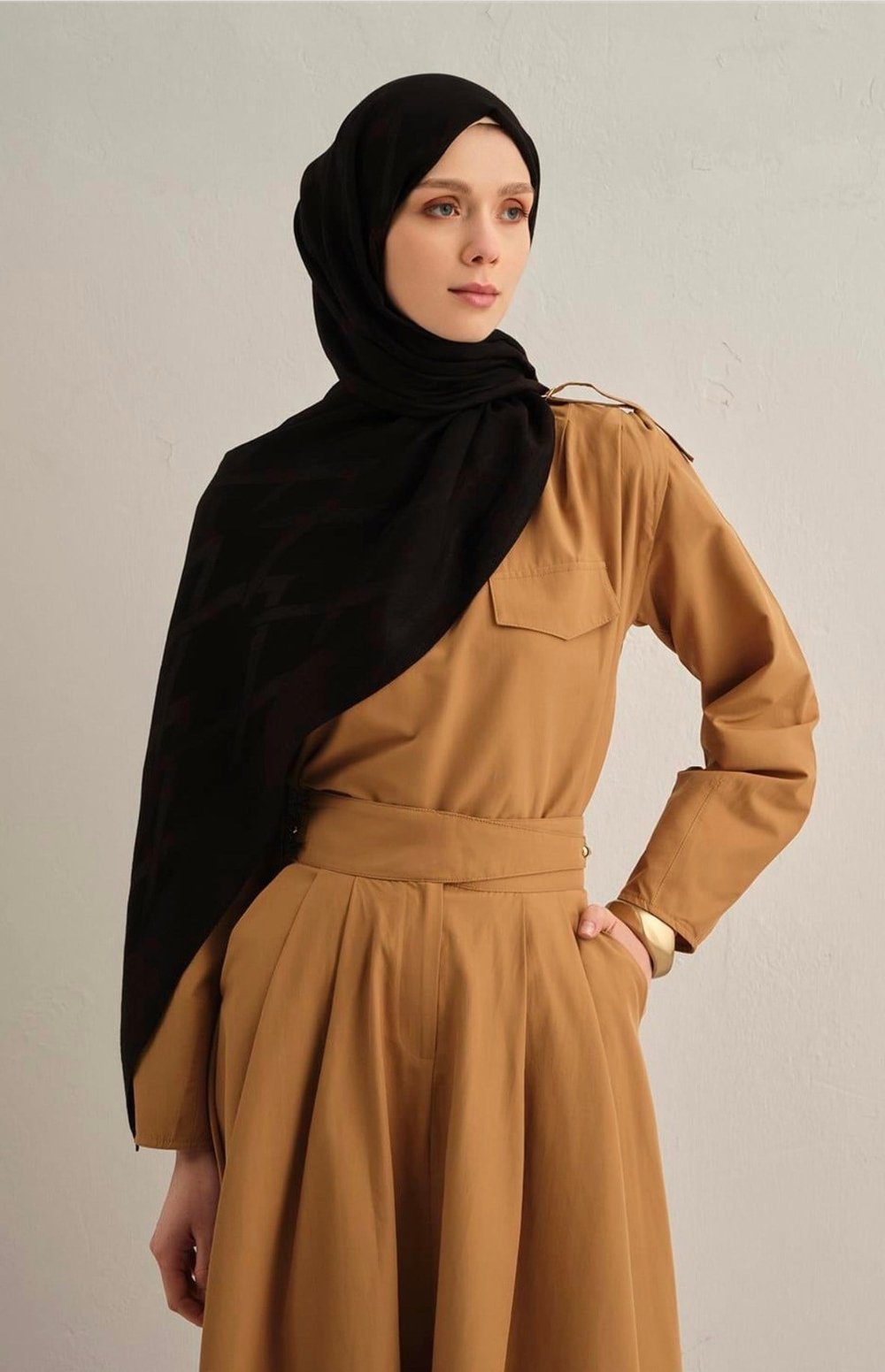 ARMINE LYOCELL ŞAL ÇİZGİ DESEN