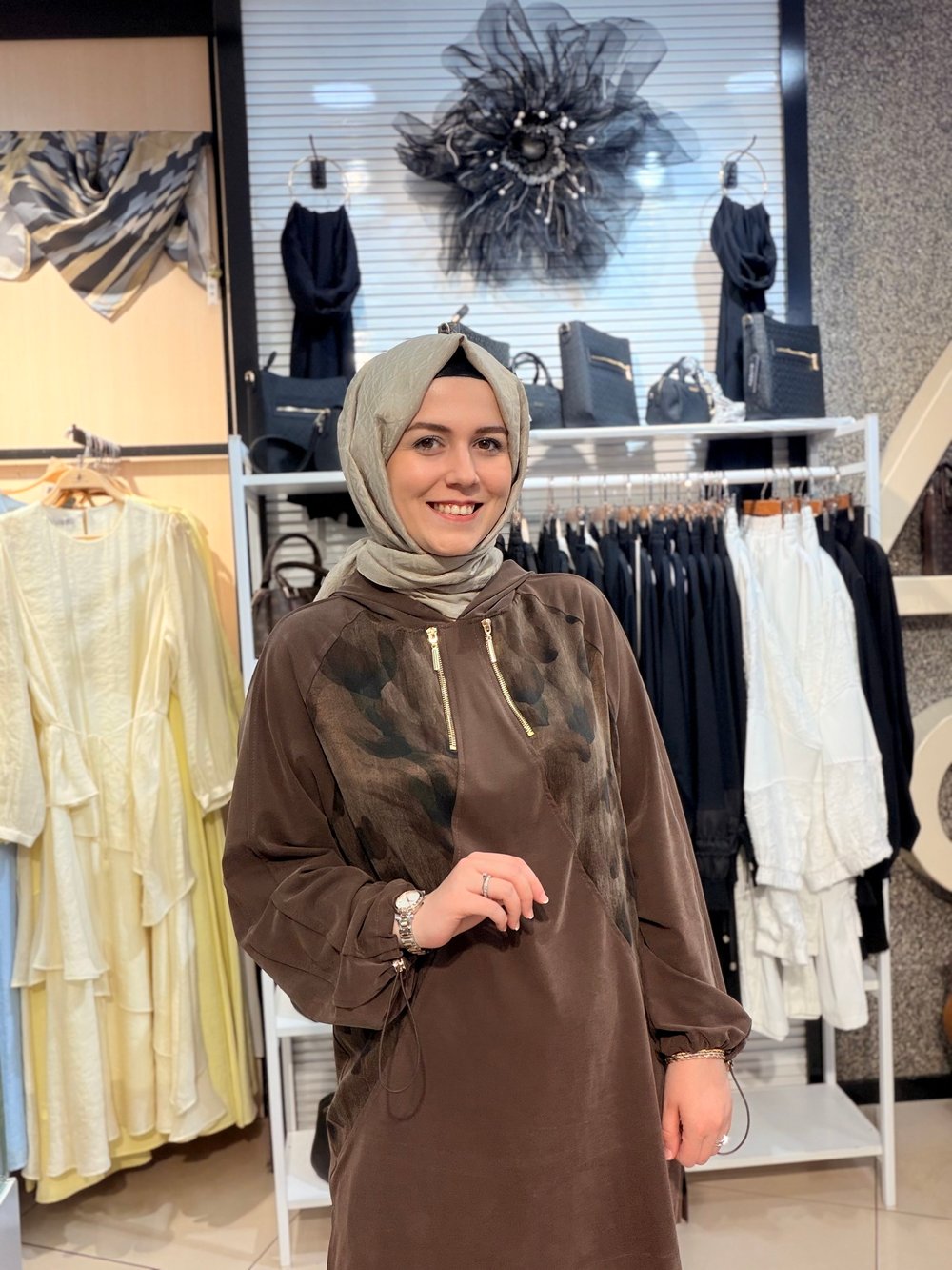 MODAL KUMAŞ DESEN VE FERMUAR DETAYLI TAKIM
