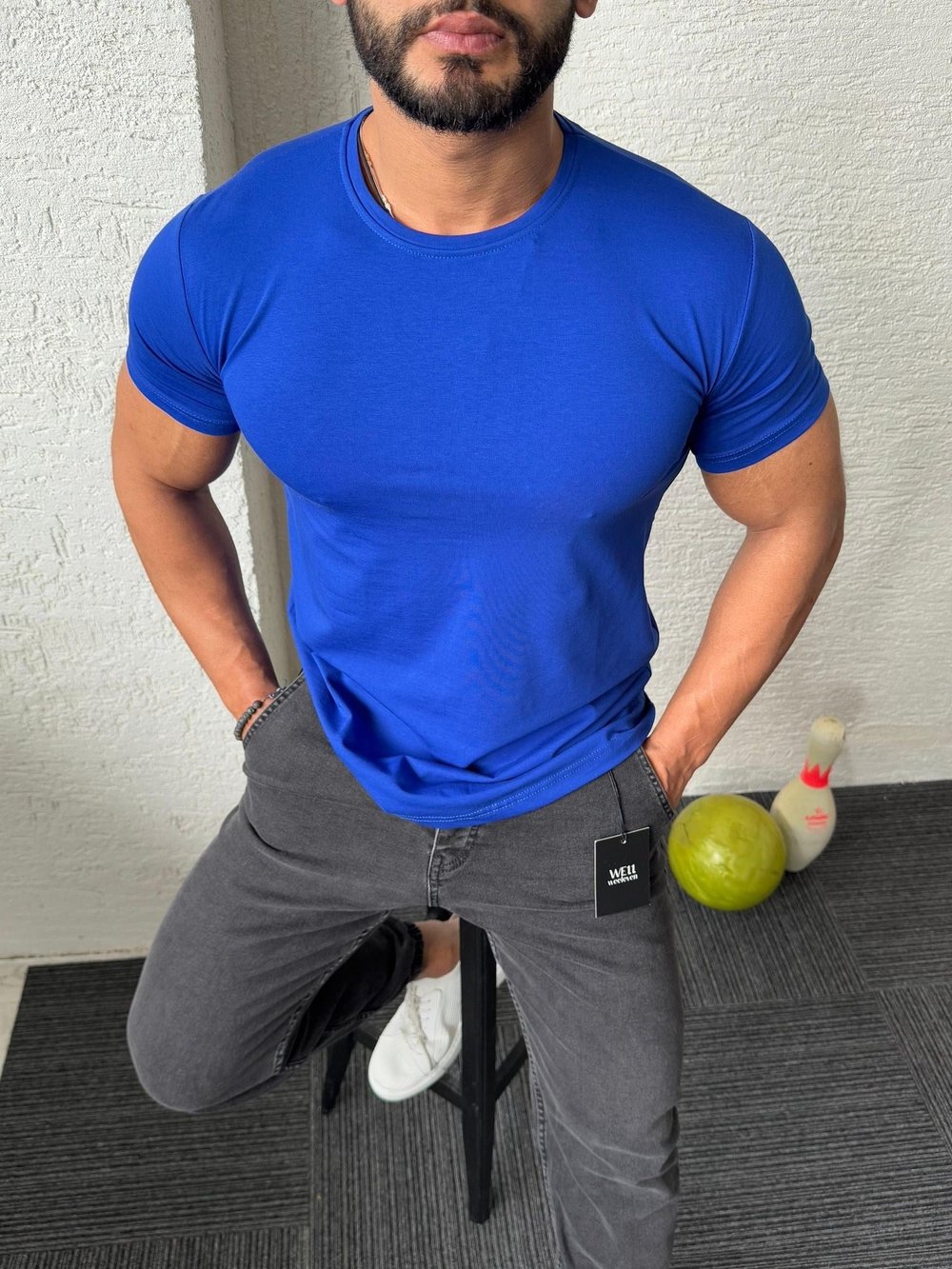 Lacivert Slim Fit Basic Tişört
