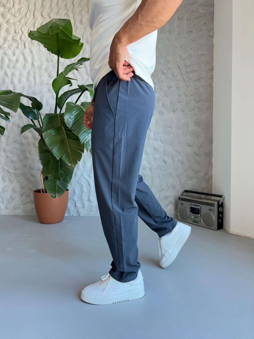 Mavi Regular Fit Ayarlanabilir Paça Jogger Modeli