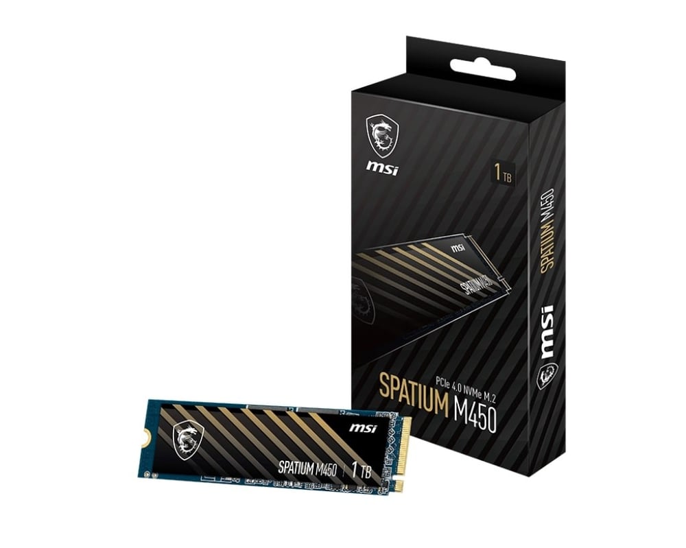 1TB MSI SPATIUM M450 PCIE 4.0 NVME M.2 V1 3400/2400MB/s