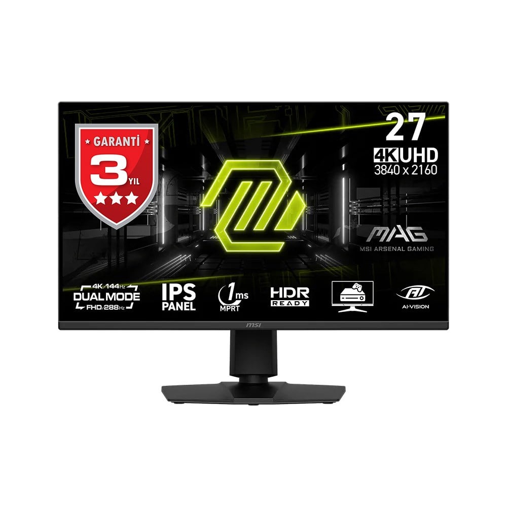 27 MSI MAG 275UPD E14 UHD FLAT IPS 1MS 144HZ FHD 288HZ FREESYNC PREMIUM PIVOT GAMING
